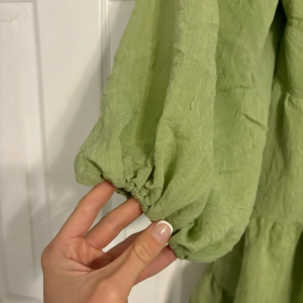 Princess Polly Danny Long Sleeve Mini Dress Green - Picture 5 of 7